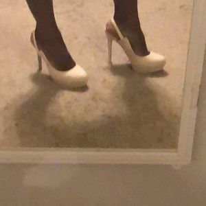 Platform suede heels